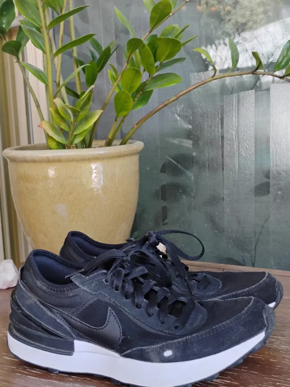 Nike Black Waffle One Women's Runners Athletic Shoes Size 6 - Picture 2 of 14
